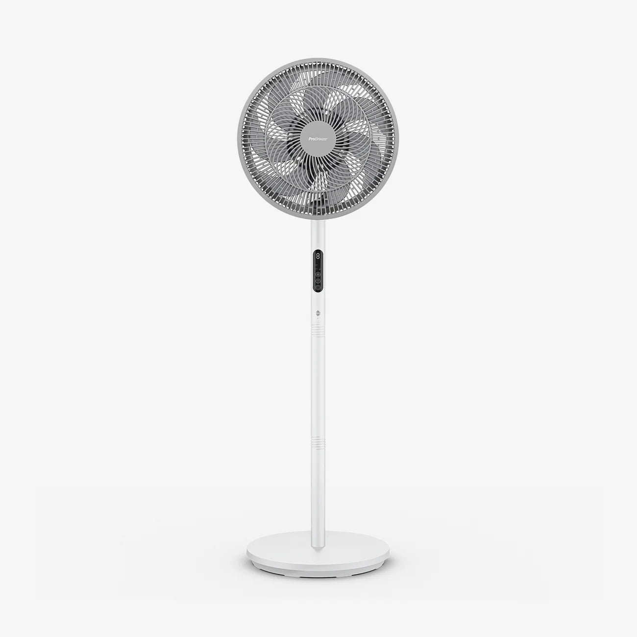 Pro Breeze AirFlo™ Slim 43” Hybrid Pedestal Fan - Ultra- Quiet Air Circulator - White/Grey