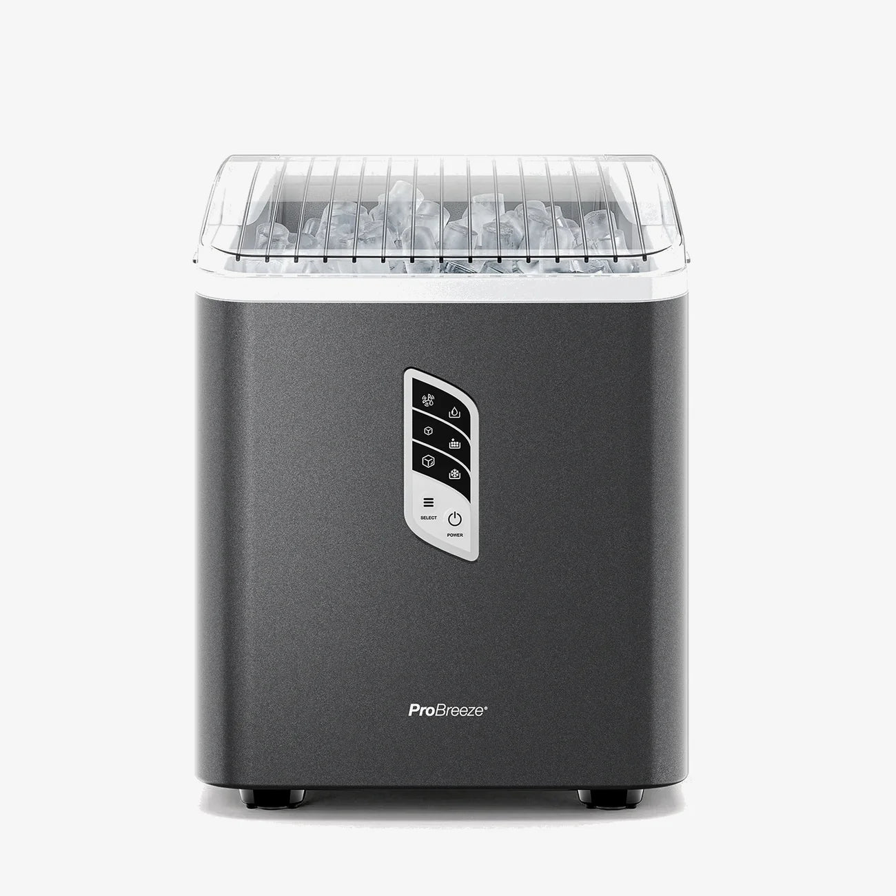 Pro Breeze Countertop Ice Cube Maker - 2L Self-Cleaning Machine With 15kg Daily Output - Grey