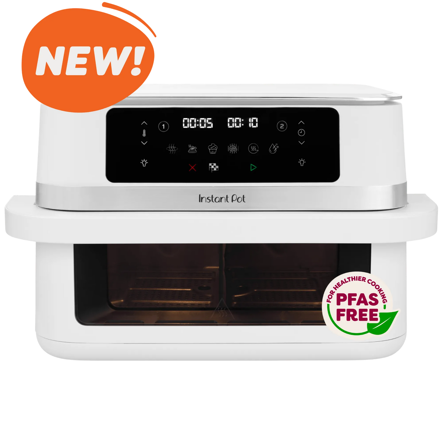 Instant Pot Vortex VersaZone 12L PFAS-Free Air Fryer (Sea Salt White)