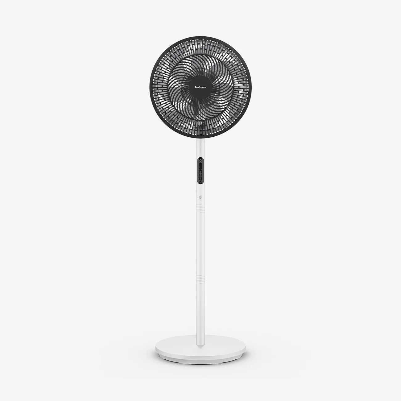 Pro Breeze AirFlo™ Slim 43” Hybrid Pedestal Fan - Ultra- Quiet Air Circulator - White/Black