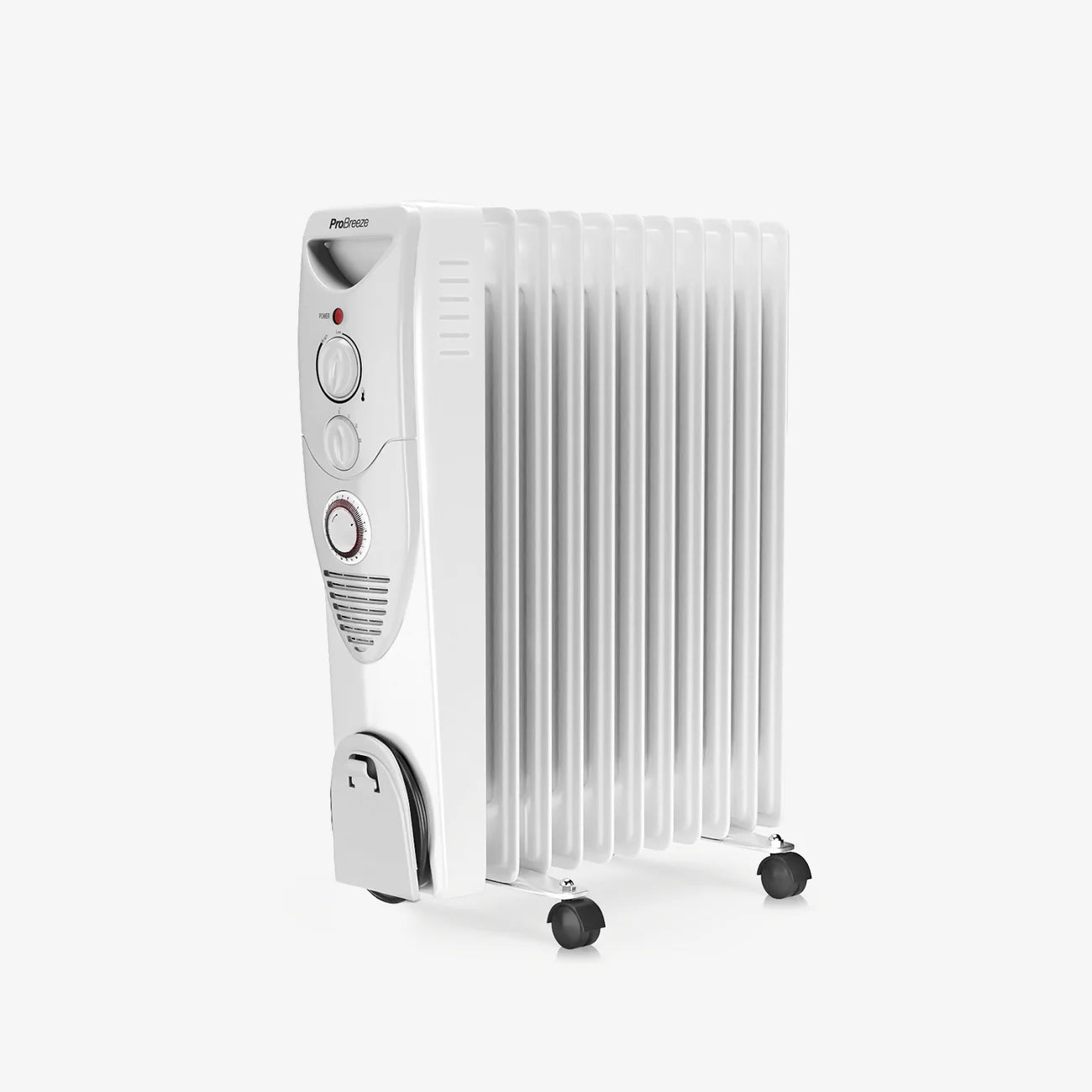 Pro Breeze 2500W Oil Filled Radiator Heater with 11 Fins - White