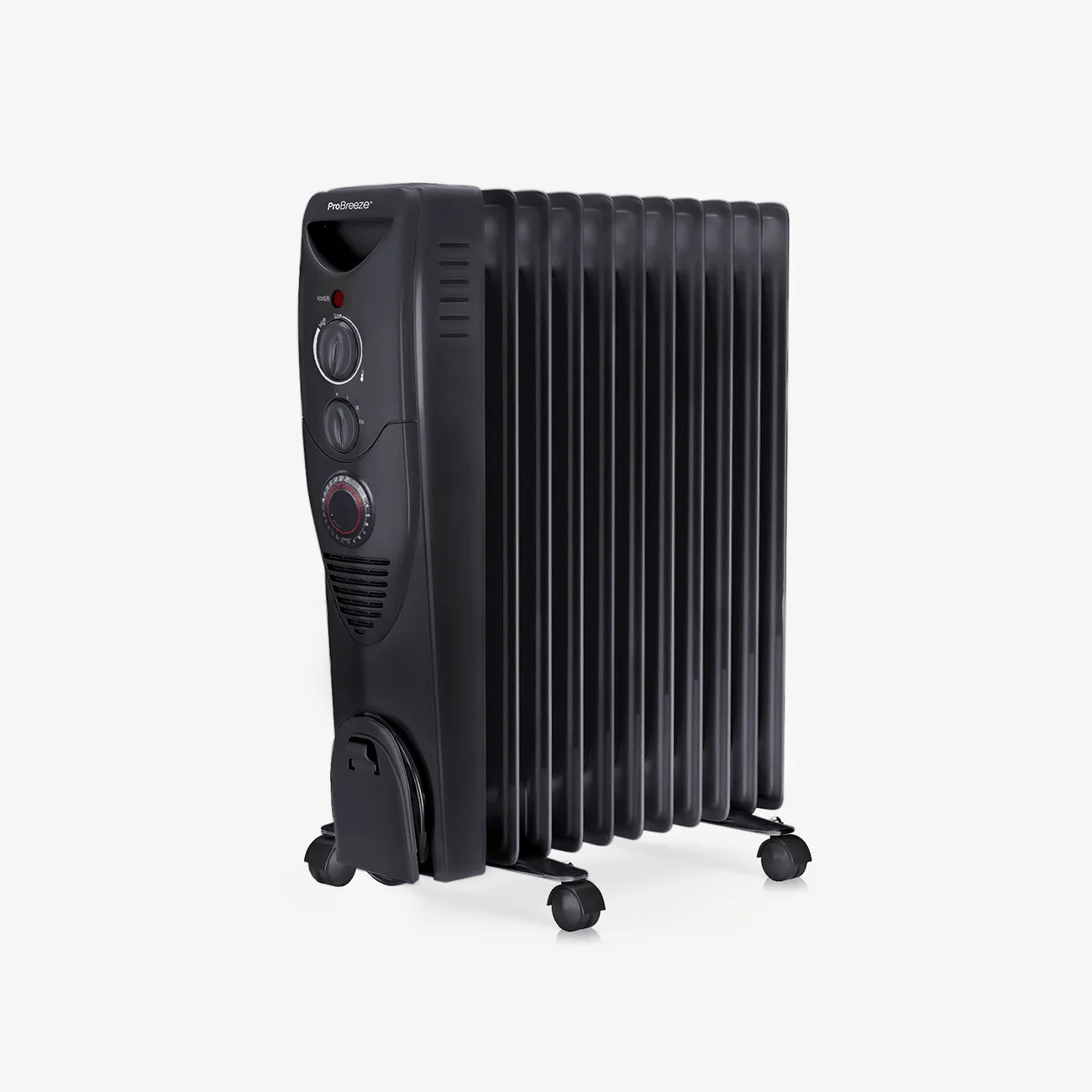 Pro Breeze 2500W Oil Filled Radiator Heater with 11 Fins - Black
