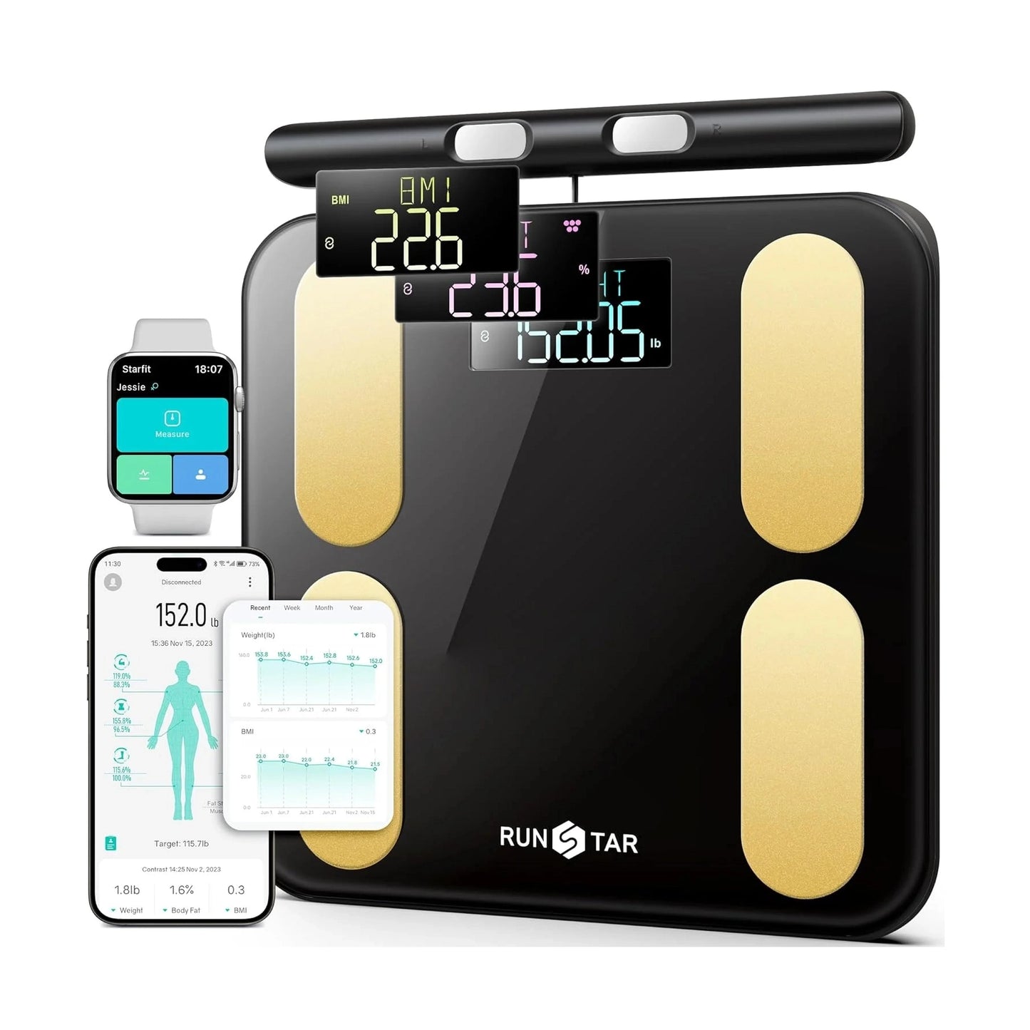 Runstar 8E ScanPro Smart Scales (Black)