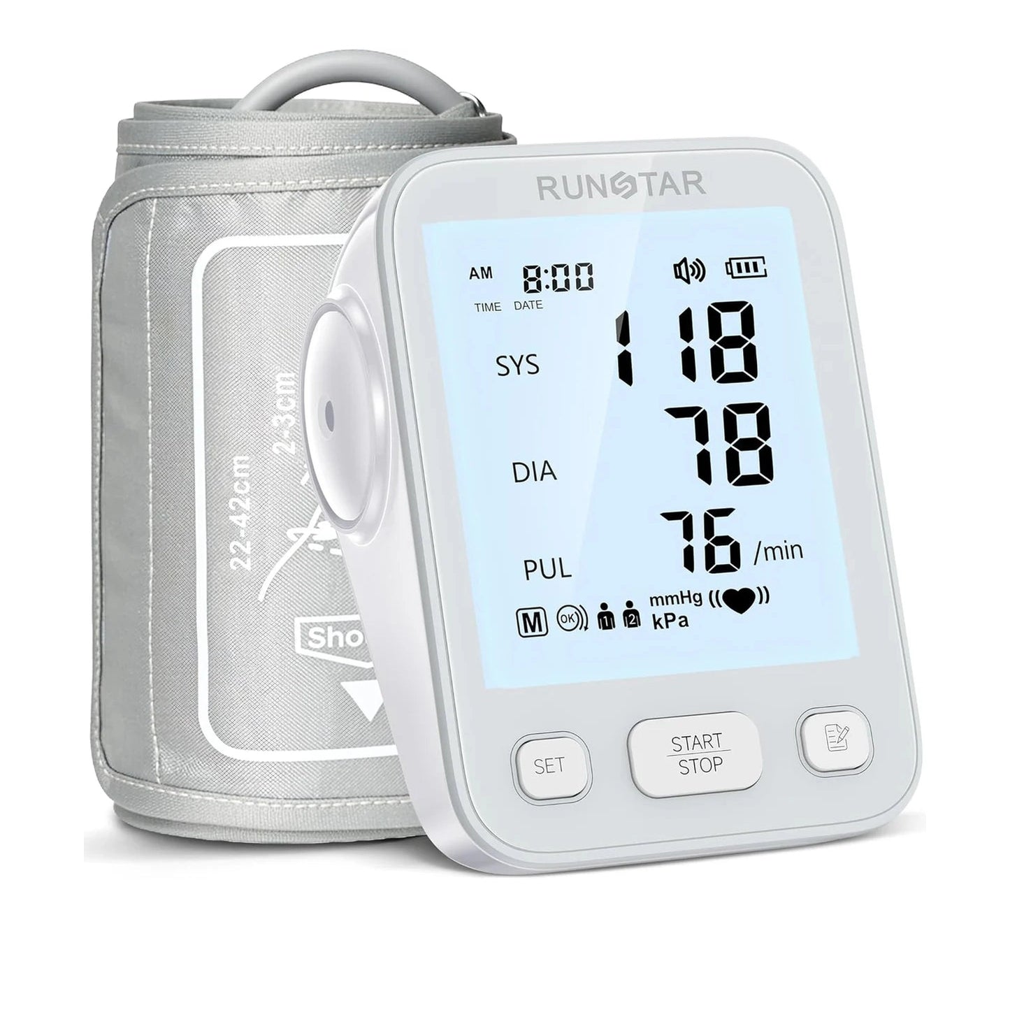 RunStar Upper Arm Blood Pressure Monitor (White)