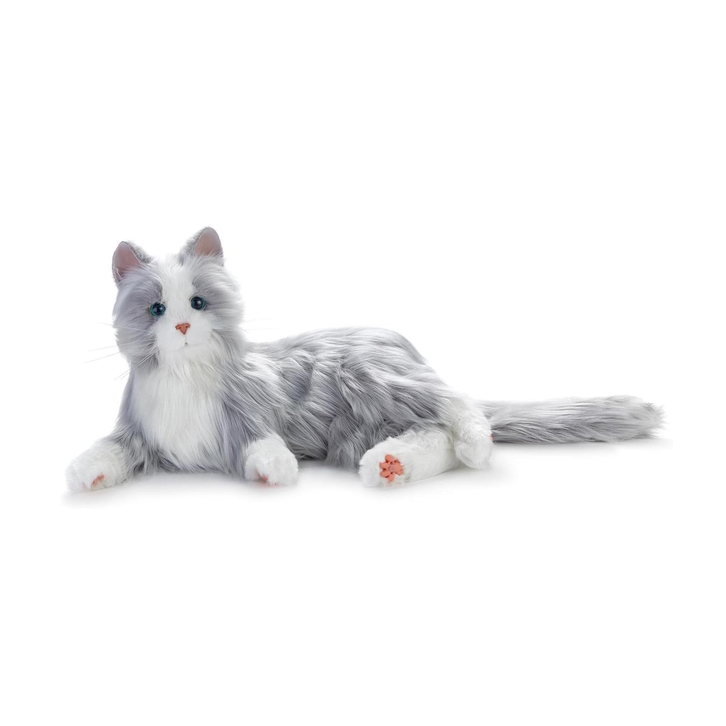 Joy For All Interactive Pet Cat - Silver With White Mitts