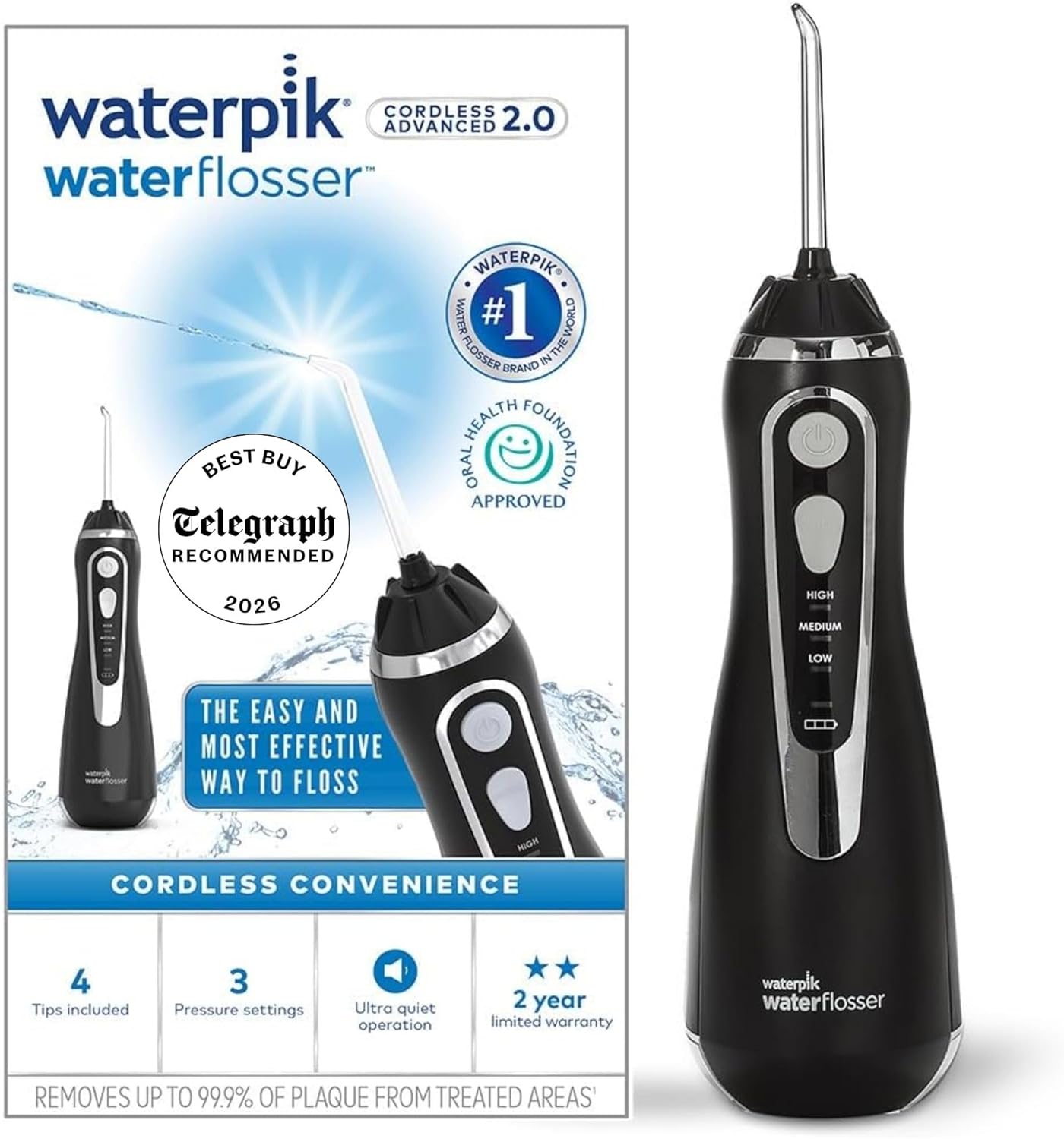 Waterpik Cordless Advanced Flosser (Black)